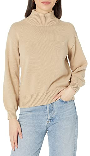 Amazon Essentials Women's Pull-Over Funnel Neck Cotton Jumper (Available in Plus Size)