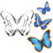 Emporte-pièce papillon Set-3 Stück-10cm 8 cm 6cm-pour La Décoration de La Pâte à Sucre, des Bonbons et des