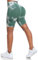 Yaavii Women Tie Dye Gym Shorts Scrunch Butt Seamless Cycling Shorts High Waisted Butt Lifting Yoga Shorts Push Up Workout Running Green M