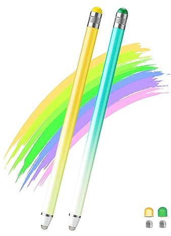 Luntak 2 in 1 iPad Pen 2 Packs Pen per Tablet con 4 punte aggiuntive Touch Screen Penna capacitiva per iPad/iPhone/Samsung Galaxy/Lenovo/Xiaomi/Android/iOS/Huawei e così via