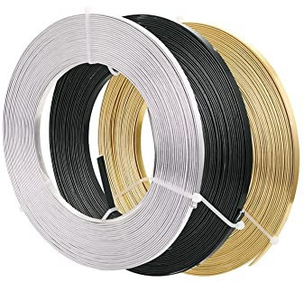 ZJCNHY Basteldraht 3/4 Rollen 3mm/5mm Flacher Aluminiumdraht Craft Bezel Strip Wire for DIY Schmuckherstellung Kits (Color : 5mm 10m a roll)