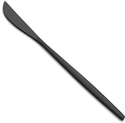 Pleafind Tafelmesser 24 Stück, 8,66(22 cm) Edelstahl Messer Set, Schwarz Tafelmesser Set,Frühstücksmesser, Messer für Haushalt und Restaurant, spülmaschinenfest