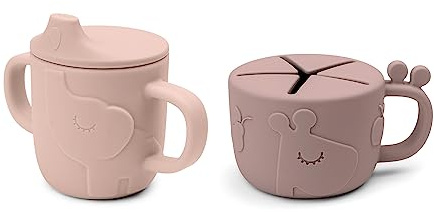 Done by Deer Peekaboo Snack & Trinkbecher Set Deer friends Rosa