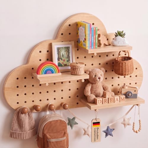 welldoo® Wanddeko Kinderzimmer – das vielseitige Wandregal Kinderzimmer vereint Deko Kinderzimmer Mädchen und Regal Tonie Figuren | als Kinder Wandregal Regal Kinderzimmer Wand