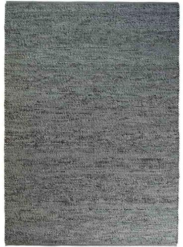 Knutzen Wohnen Mala Wollteppich flach gewebt 80 x 150 cm Grün Jade - Teppich Wolle Natur - Handgewebter Schurwollteppich mit angenehmem Lauferlebnis