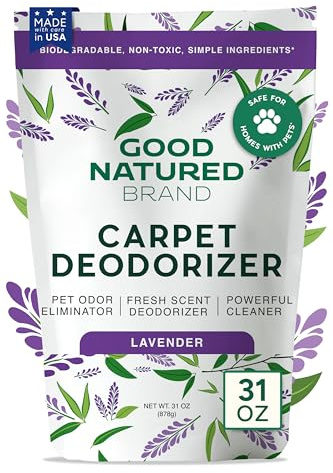 Good Natured Brand | Carpet Deodorizer & Freshener Powder | 31 oz Pet Odor Eliminator for Strong Odor & Pet Urine | Fresh Natural Lavender Scent | Safe for Homes with Pets