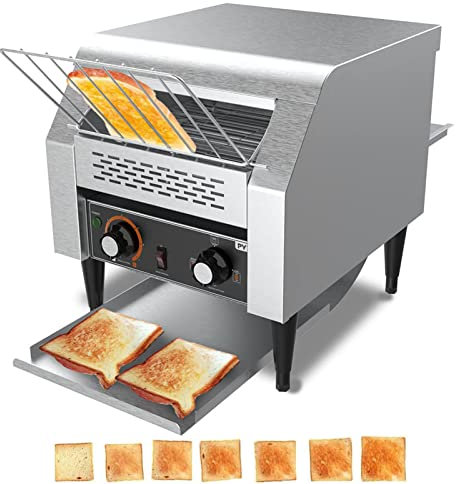 LoJax Tostadora De Cadena Comercial Automática - Máquina De Pan Cuadrada Con Conductor - Horno De Acero Inoxidable