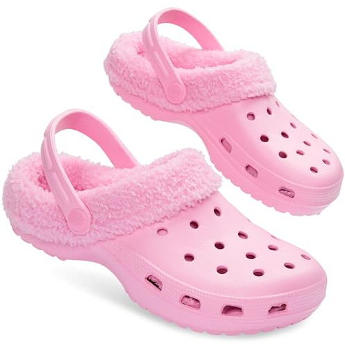 CityComfort Zuecos Invierno con Forro Sherpa para Mujer - Regalos Mujeres (Rosa Claro, 38 EU)