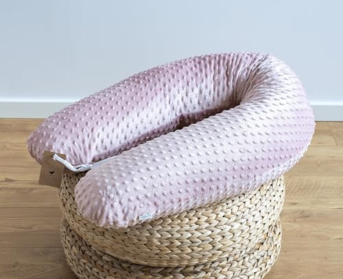 LOOLAY Schwangerschaftskissen - Stillkissen 170 cm - Seitenschläferkissen 100% Minky - mit Abnehmbarem Bezug - Ergonomisches Schwanger Kissen für Schlafen (Puderosa)