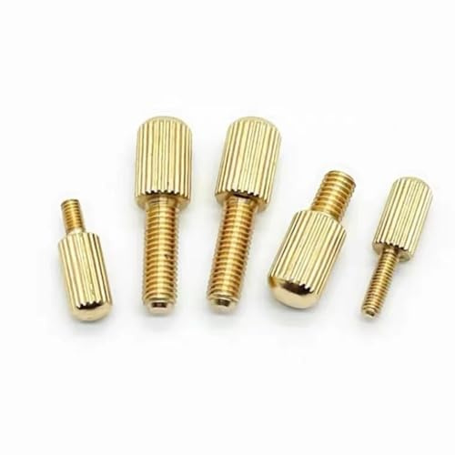 AYYSSM Rändelschrauben aus Messing mit kleinem Kopf, Flügelschraube, Vorhangverriegelungsschrauben M3-M5, handfest anziehen(8mm,M4 (20Pcs))
