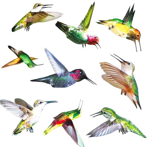 8er Pack Fensterbilder Selbstklebend Vogelschutz Fenster | Fensteraufkleber Vogelschutz，Frühling Fensterdeko,Selbstklebend Vogelschutz Fensteraufkleber Fensterfolie bunt