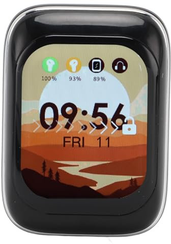 Fockety Auricolari Wireless con Cuffie Touchscreen, Riduzione del Rumore Design di Lunga Durata Cuffie Auricolari Integrate con Lettore MP3 con Promemoria Messaggi APP, Salvaschermo