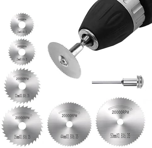 8Pcs HSS Cutting Discs for Rotary Tools - Steel Saw Blades Set for Wood, Plastic, Metal, Stone - Compatible with Drills & Dremel Tools (1-1/4 Inch)