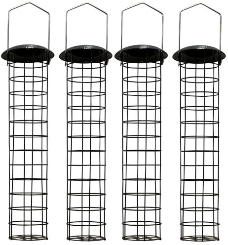 Selections Large Hanging Garden Wild Bird Fat Ball Suet Feeder - Pack of 4
