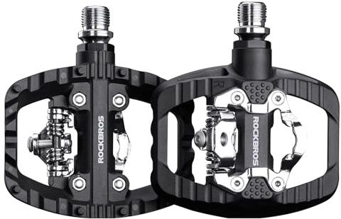 ROCKBROS Mountainbike Pedale Verbreiterte Flache MTB Pedale Kompatibel mit SPD