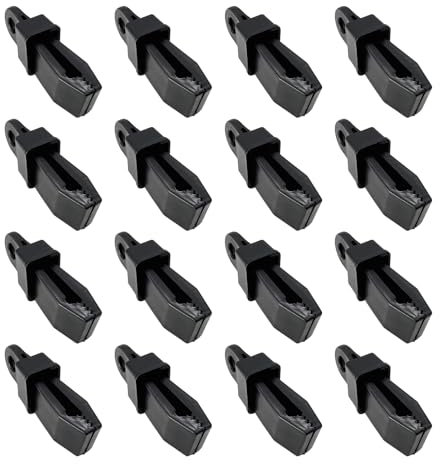 FortuneGlobe Clips de bâche 16pcs， Fixation de bâche-Tente -Clips de bâche-Clips pour Voile Solaire-tarp Clips-Crochets de bâche Plastique