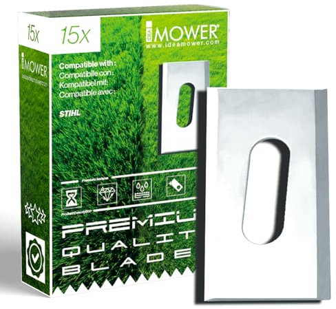 Idea Mower Lames de rechange pour robot tondeuse Premium, compatible avec Stihl iMOW | Lot de 15 lames | Couteaux durables résistants aux intempéries