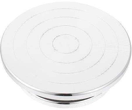 Veemoon Drehteller aus Aluminiumlegierung 20cm Drehbare Töpferscheibe mit Glattem Boden Werkzeug für Keramik Tonskulpturen Handwerksbedarf für Tonmodellierung