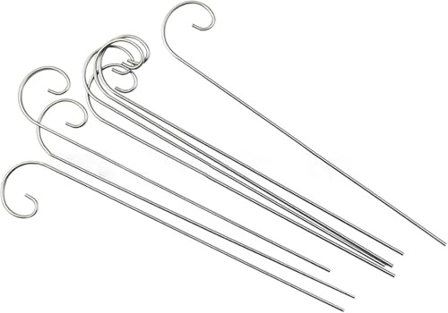Cldaisy 20 Pcs Silver 20cm Plant Label Hooks - Garden Markers Stake Holder Hanger Sign - Rustproof Deformed Hooks Hanging Rods for Flower Planter Pots, Planters and Container Accessories