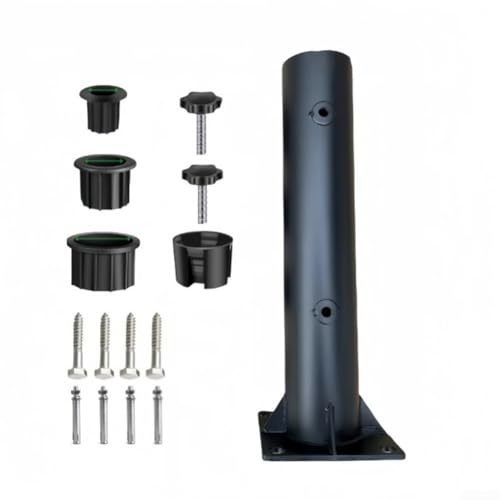 Pied de parasol compact en métal résistant à la rouille réglable en hauteur pour un soutien optimal du parasol – Parfait pour les espaces extérieurs et les jardins