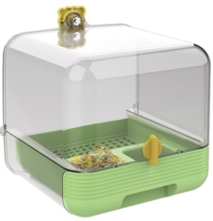 Raypontia Bagno per Pappagalli | Mangiatoia Estraibile per Gabbia Uccelli | 2 in 1 Ciotola Vasca Design Trasparente Animali Domestici | Interno Esterno Giardino