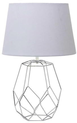 Tischlampe aus Chrom mit Sockel von 51,5 x 33 x 33 cm, mit E27-Anschluss. Entworfen für: Beleuchtung von Räumen und dekorativen Umgebungen.