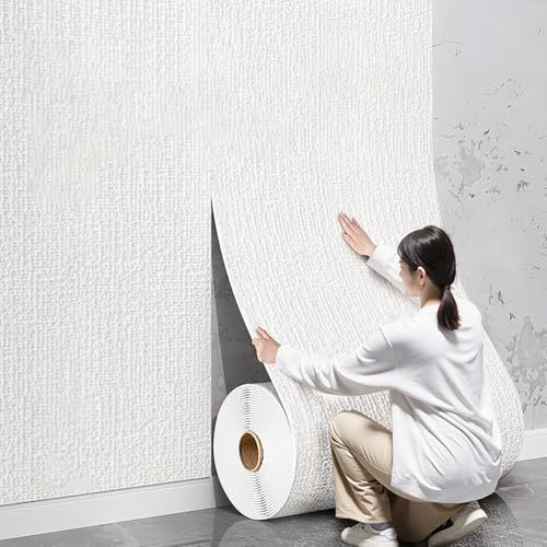 Générique Papier Peint Isolant Autocollant pour Murs Intérieurs, 5 Mm D'Épaisseur Rouleau de Papier Peint Isolant en Feuille D'aluminium pour Murs en Plâtre Qui S'Écaille,Blanc,50x280cm
