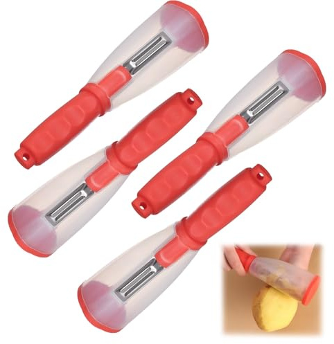 Pela verdure con contenitore, Pelapatate Acciaio Inossidabile Con Contenitore, Coltello Pelapatate Con Scatola Portaoggetti, Pela Frutta con Botte, Per Frutta, carotes E Cetrioli