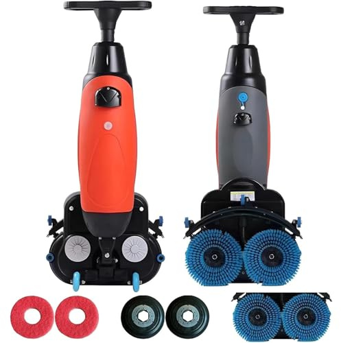 XUXIAO Fregadora de Suelos inalámbrica, pulidora de Suelos Comercial, con cepillos de 17 Pulgadas, Ideal para hoteles, Villas, restaurantes, aspiradoras manuales y máquinas barredoras Red