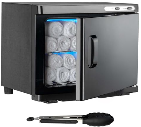 25L Towel Warmer, Towel Heater Cabinet, Heated Towel Steamer Quick Heating | Towel Warmer with Towel Clip Fast Heating to 75°C, Large Capacity Beauty Towel Warmer for Spa, Facials, Shaving (Black)