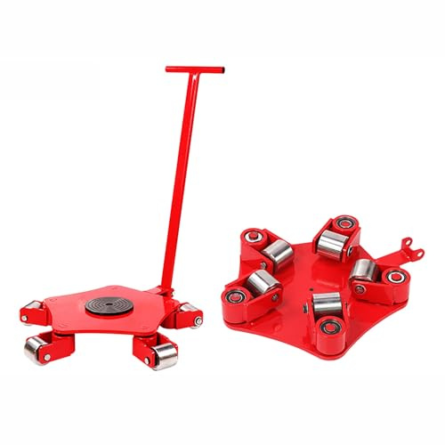 Industrial Machinery Mover, Heavy Duty Carbon Steel Moving Skate with 5 Wheels & 360° Non-Slip Cap for Equipment Transport, 11000LBS Capacity