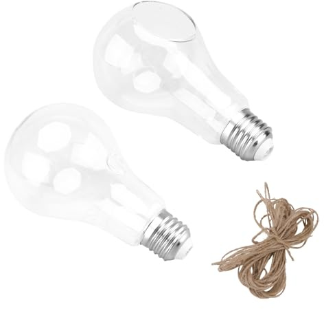 Beaupretty 2 Stück Hydroponische Hängevase aus Glas mit Baumwollseil Birnenförmig Frischer und Schlichter Stil für Büro und Zuhause zur Dekoration
