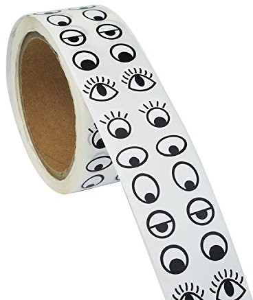 Lependor Schwarz Weiß Augenaufkleber Etiketten - Augen-Aufkleber im Vorteilspack zum Basteln von Figuren für Kinder -2000 Stück Pro Rolle Augensticker