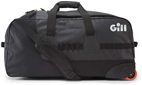 Gill Rolling Cargo Bag Schwarz - Wasserdicht Spritzwassergeschützt - Großes, belüftetes Endfach für Segelschuhe und Toilettenartikel