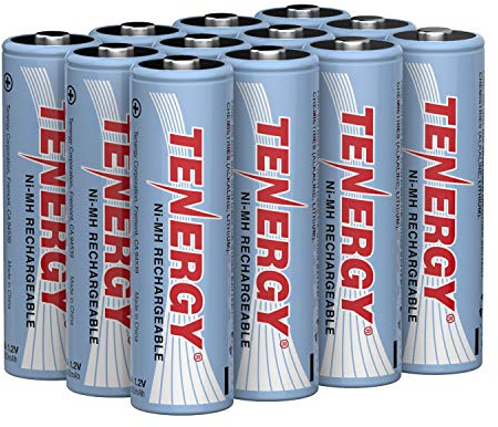 Tenergy AA Rechargeable Battery, High Capacity 2500mAh NiMH AA Battery, 1.2V Double A Batteries, 12 Pack