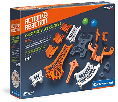 Clementoni 19167 Clementoni-19167 - Wissenschafts- und Spiel- und Reaktionsplattformen, Kreuzungen und Kreuzroßen - Made in Italy - Bahn-Set Konstruktionsspielzeug für Kinder ab 6 Jahren, Englisch