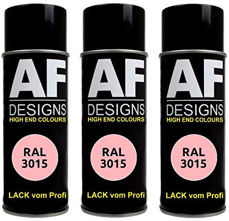 Alex Flittner Designs 3x RAL Lackspray Autolack Buntlack Spraydose RAL3015 HELLROSA seidenmatt