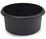 Washing Up Bowl Round Plastic Small & Large Basin Sink Kitchen (Black, Small Round Bowl)