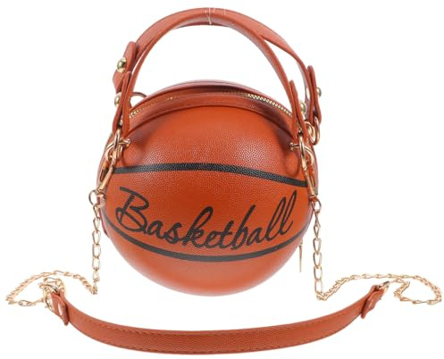 Lurrose Basketball Geformt Handtasche Umhängetasche PU Leder Messenger Bag Runde Handtasche für Frauen