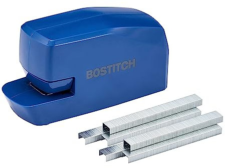 Bostitch Office Portable Electric Stapler, 20 Sheets, AC or Battery Powered, Includes 1250 Staples, Blue