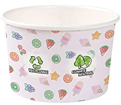 BIOZOYG Bio Eisbecher aus Pappe 30 Stück I Kraft-Karton Becher blau I Kompostierbare Becher ungebleicht I Speisebecher to Go I Pappbecher biologisch abbaubar 125 ml