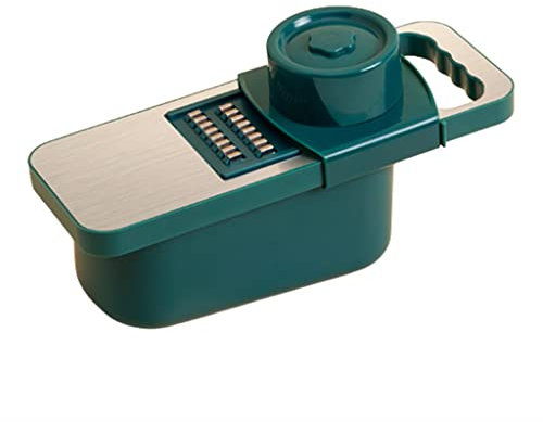 Cheese Shredders Cheese Grater with Storage Box+Protective Cover 6 in 1 Multi-Purpose Grater Removable Planing Knife Home Cooking Tools Grinder (Color : Green)