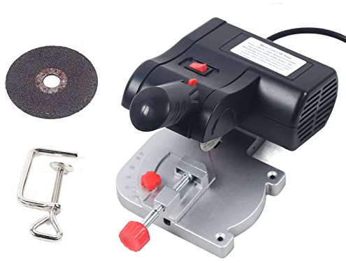 Mini Cut Off Machine JIF-DC50B Metal Cutting Chop Saw Precise Cut 90w Portable Mitre Saw with Steel Cutting Blade 185 * 135 * 150mm Table Saw for Art craft Plastic/Wood/Stone Metal Cutting