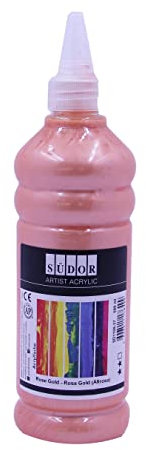 SÜDOR Acrylfarbe 500 ml – Geeignet für Acryl-Pouring. Hochpigmentierte Künstler-Malfarbe zum Bemalen auf Holz, Leinwand, Stein, Papier & Metall (Gold (Roségold, Altrosa))