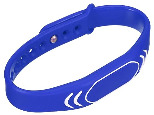sourcing map ID Card Key Wristband RFID Proximity 125KHz TK4100 Read Only Contactless Token Tag Bracelet for Door Entry Access Control Blue