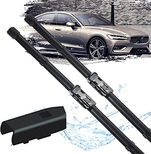 DHWUIASF Limpiaparabrisas Delanteros Planos para Coche, para Volvo S60 2019 2020 2021 2022, Pantalla De Limpieza, Parabrisas, Accesorios para Coche, Ventana, 2 Uds.