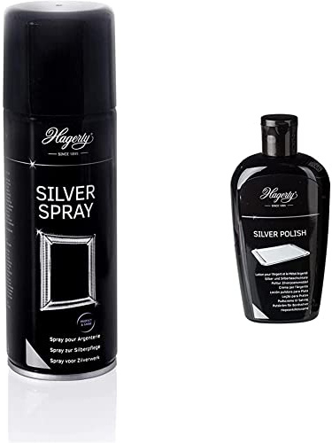 Hagerty Silver Spray Nettoyant pour Objets en Argent, 200 ml & Silver Polish Nettoyant efficace pour l'argent et le métal argenté I 250 ml I Produit à effet instantané pour les vases, cadres