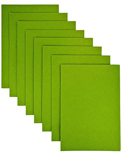 Jtnohx Steifer Filz, 2-mm-Dicke Filzbögen, 20,3 x 30,5 cm, Hartfilz-Quadrate, 8 Stück für DIY-Projekte (grün)