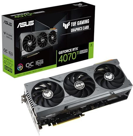 ASUS TUF Gaming NVIDIA GeForce RTX™ 4070 Ti Super OC Edition Gaming Graphics Card (PCIe 4.0, 16GB GDDR6X, HDMI 2.1a, DisplayPort 1.4a),RTX4070Ti|OC|Black