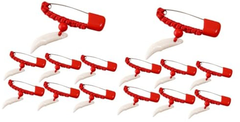 Lurrose 16 STK Sicherheitsnadel Für Kleidung Sicherheitsnadelclips Befestigungsnadel Aus Metall Sicherheitsnadel Klein Kleine Sicherheitsnadel Anhänger Rot Anti-Angst Rostfreier Stahl Baby